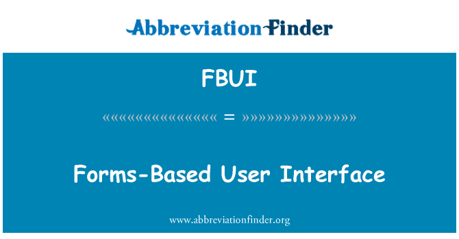 FBUI: 使用基於表單的使用者介面