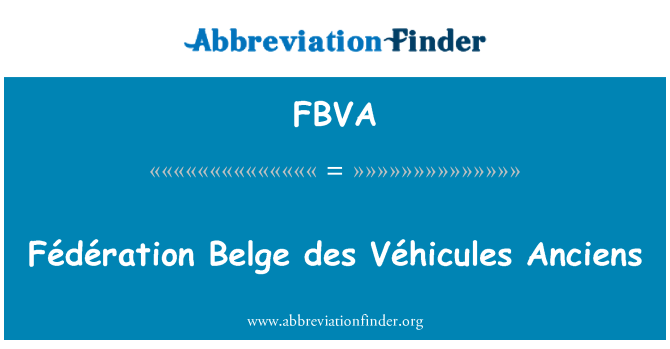 FBVA: Федерация Belge Véhicules des Anciens