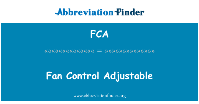 FCA: Nastavitelné ovládání ventilátoru