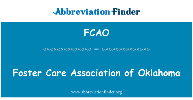 FCAO: Foster Care Association of Oklahoma