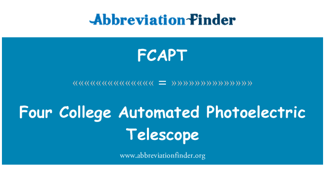 FCAPT: Quattro College automatizzato telescopio fotoelettrico