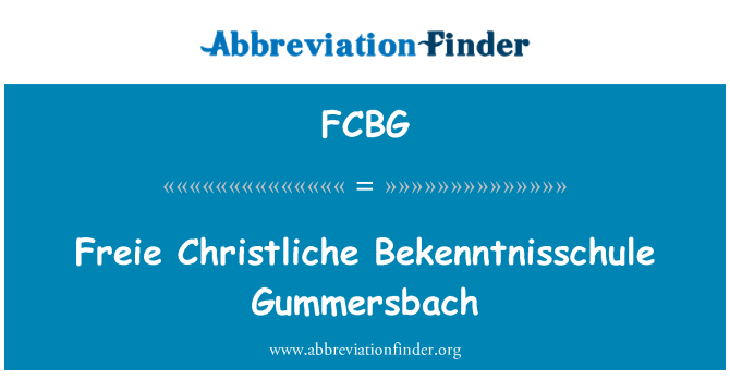 FCBG: Freie Christliche Bekenntnisschule Gummersbach