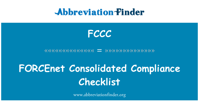 FCCC: FORCEnet समेकित अनुपालन चेकलिस्ट