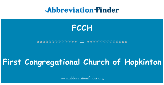 FCCH: Première église congrégationaliste de Hopkinton
