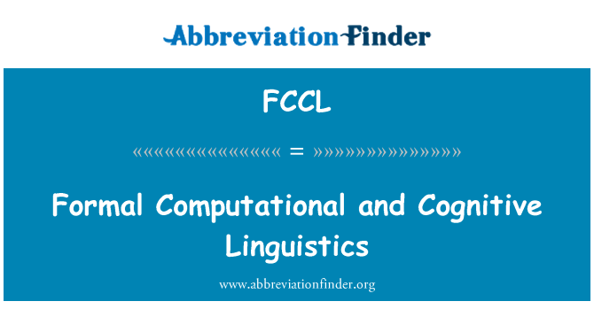 FCCL: Lingüística computacional y cognitivo formal