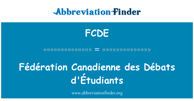 FCDE: Fédération Canadienne des Débats d' – Étudiants
