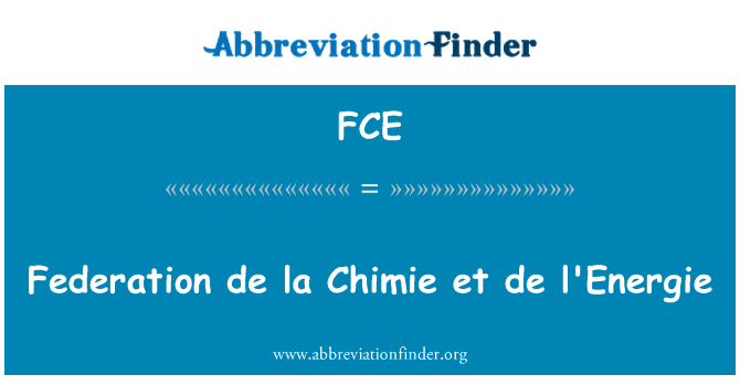 FCE: Zveza de la Chimie et de énergie