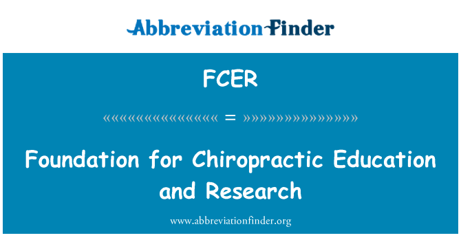 FCER: Fondation pour l'éducation de chiropraxie et de la recherche