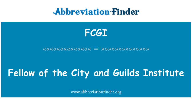 FCGI: Fellow of the City and Guilds Institute