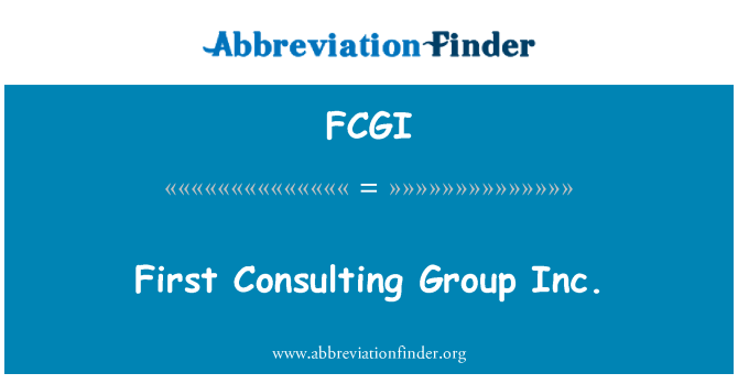 FCGI: Pirmasis konsultacijų Group Inc