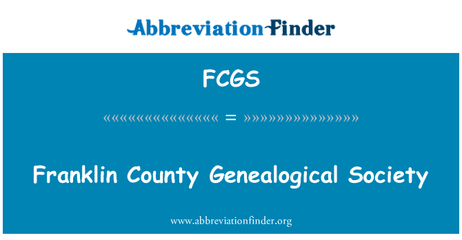 FCGS: Franklin County phả hệ xã hội