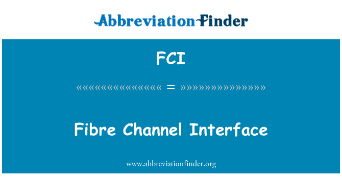 FCI: Rozhraní Fibre Channel