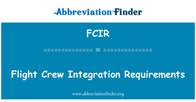 FCIR: 飛行機組人員集成需求