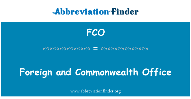 FCO: Estrangers i Commonwealth Office