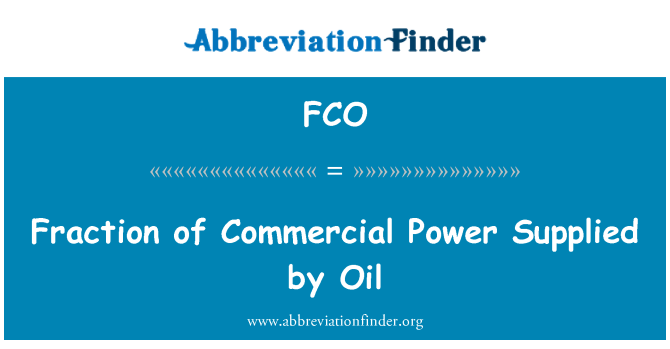 FCO: Komerciālā jaudas piegādā naftas frakciju