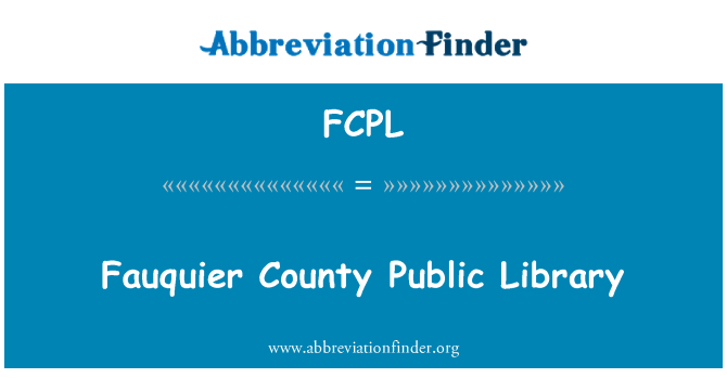 FCPL: Fauquier County verejná knižnica