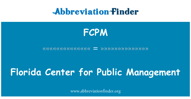 FCPM: Florida Center per la pubblica amministrazione