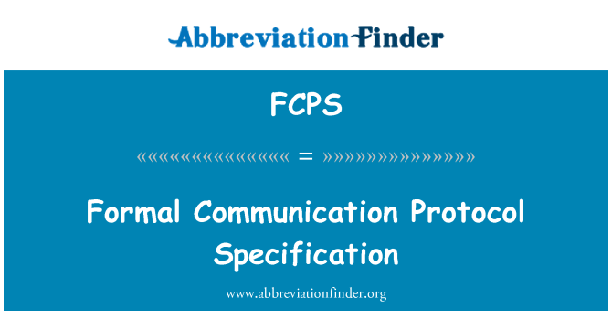 FCPS: औपचारिक संचार प्रोटोकॉल विनिर्देश