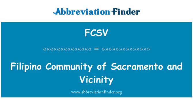 FCSV: Communauté philippine de Sacramento et les environs