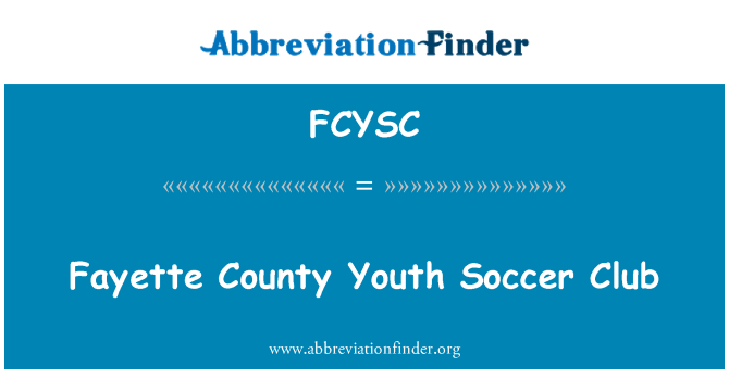 FCYSC: Fayette County Youth Soccer Club