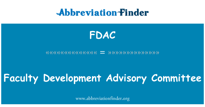 FDAC: Svetovalni odbor za razvoj fakultete