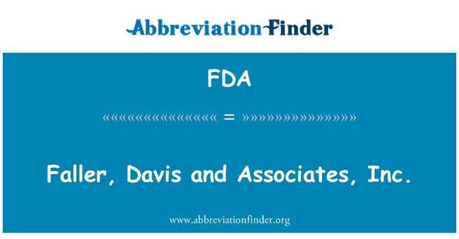 FDA: Faller, Davis และสมาคม inc