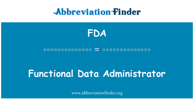 FDA: Funkcionalni podaci administratora