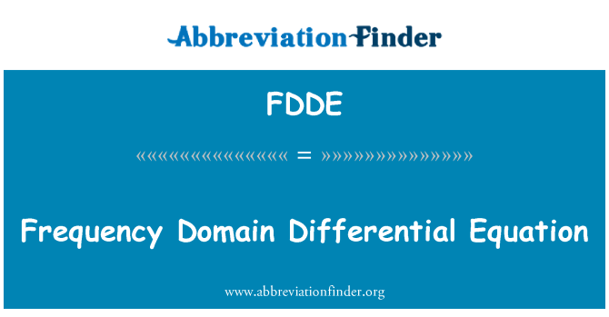 FDDE: สมการเชิงอนุพันธ์โดเมนความถี่