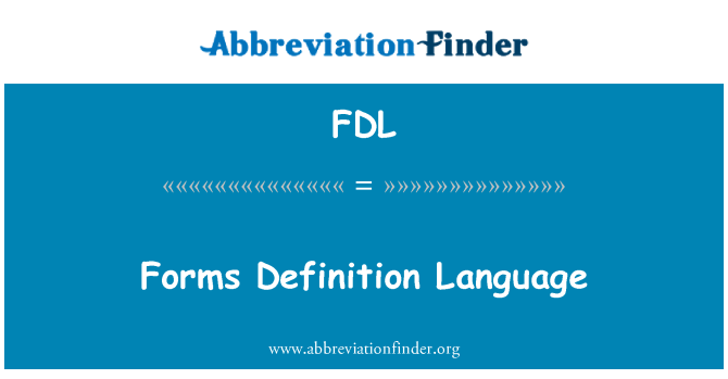 FDL: Ffurflenni diffiniad iaith