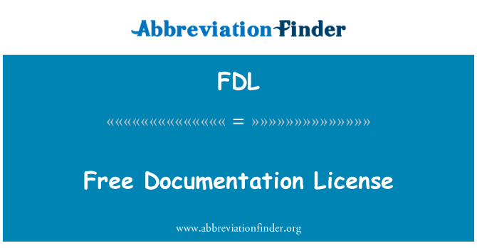 FDL: Free Documentation License