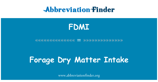 FDMI: Assunzione di sostanza secca di foraggio