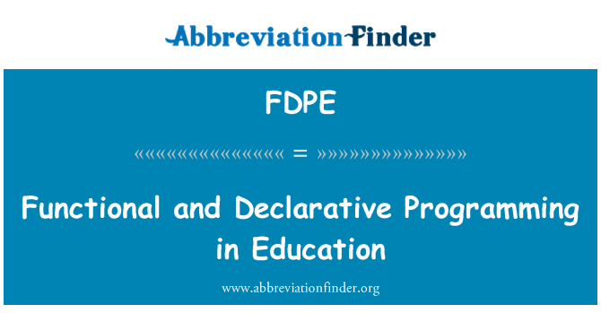 FDPE: Programmazione funzionale e dichiarativa in formazione