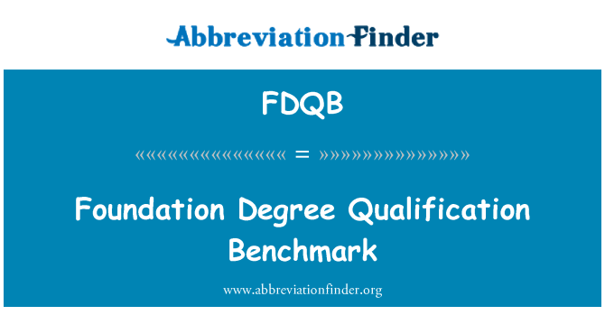FDQB: Meincnod cymhwyster gradd sylfaen