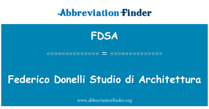 FDSA: Federico Donelli Studio di Architettura