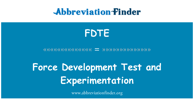 FDTE: Sila razvoja Test in eksperimentiranje