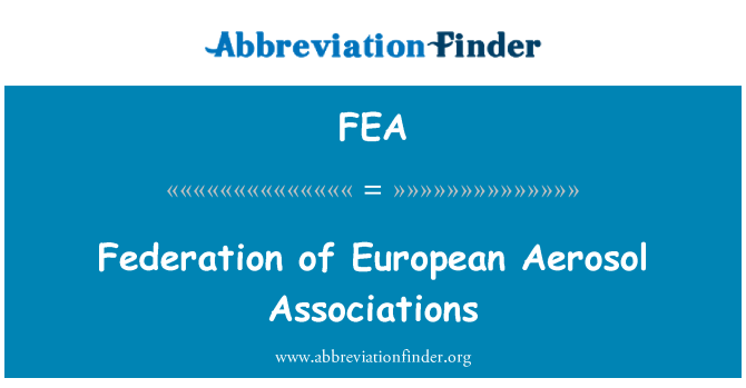 FEA: 欧州エアゾール協会連合会