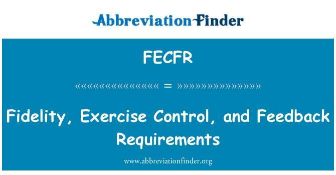 FECFR: Věrnost, cvičení kontroly a zpětné vazby požadavky