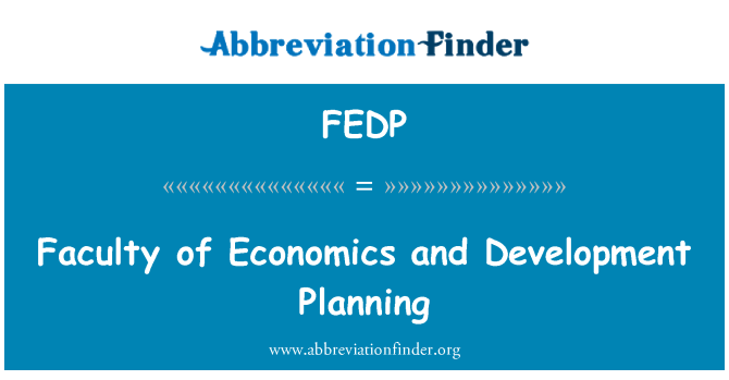 FEDP: Факултет по икономика и планиране на развитието