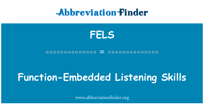 FELS: Funktsioon-varjatud kuulamise oskused