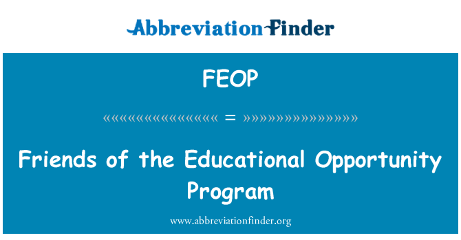 FEOP: Priatelia vzdelávacie príležitosť Program