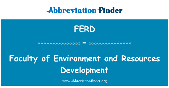 FERD: Facoltà di ambiente e sviluppo delle risorse