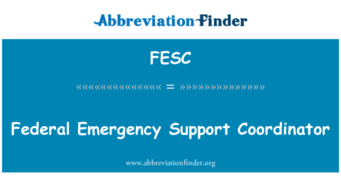 FESC: ผู้ประสานงานสนับสนุนฉุกเฉินของรัฐบาลกลาง