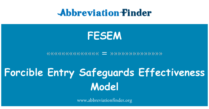 FESEM: Erőszakos bejegyzést biztosítéki intézkedések hatékonysága modell