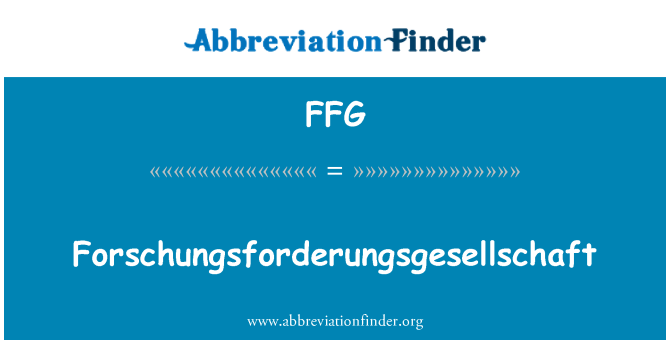 FFG: Forschungsforderungsgesellschaft