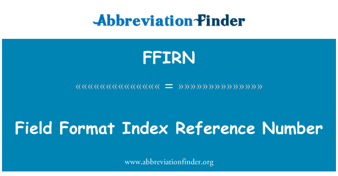 FFIRN: Feltet Format indeksnummeret referanse