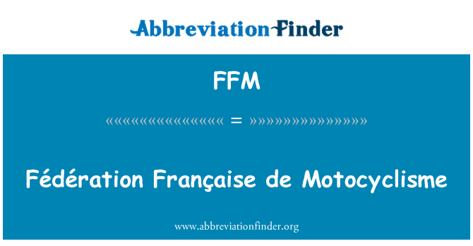 FFM: 聯合會法國德摩托車