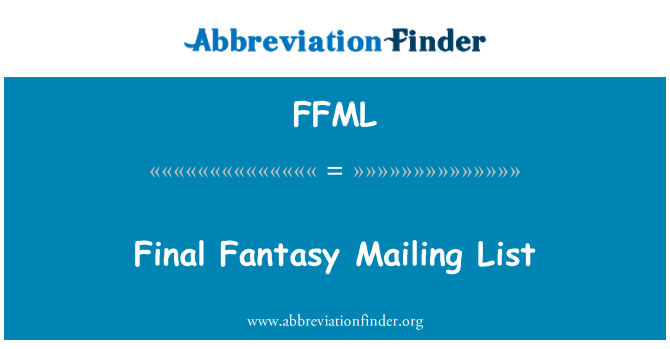 FFML: Lis adrès final Fantasy