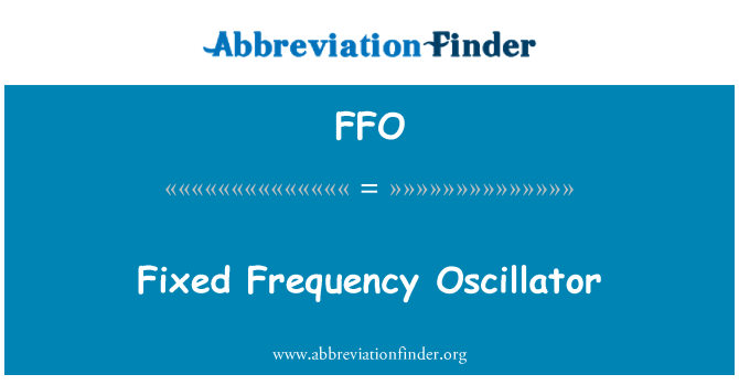FFO: Oscillateur frekans fiks