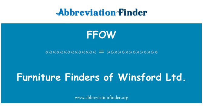 FFOW: Għamara Finders ta ' Winsford Ltd.