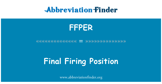 FFPER: סופי למצב ירי